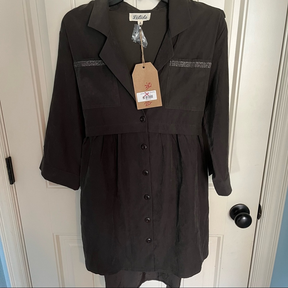Listicle Dress Jacket Mocha Size S